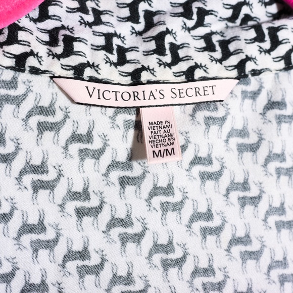 Victoria's Secret Reindeer Christmas Pajamas Black Deer Pajama Set Medium - Picture 6 of 8